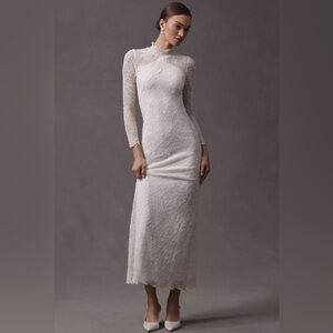 Anthropologie Nightcap Costes Long-Sleeve Lace Maxi Dress